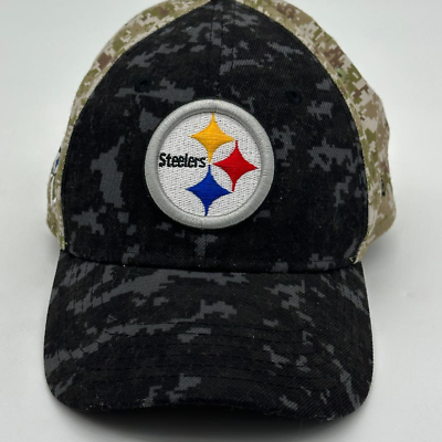#ad Pittsburgh Steelers Hats Youth OSFA Black Green Camo Foot Ball Cap NFL New Era $20.00