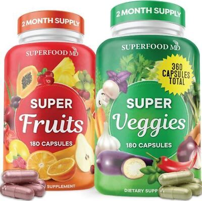#ad Superfood Fruit and Veggie Supplement 360 Capsules 100%... $85.99