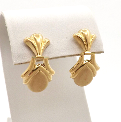 #ad 18k Gold Dangle Door Knocker Earrings 750 Italy New 3gr $379.05