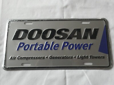 DOOSAN PORTABLE POWER FULL SIZE METAL BOOSTER LICENSE PLATE SEALED $14.99