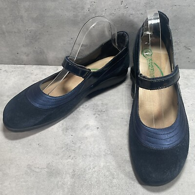 #ad NEW NAOT Kirei Navy Blue Suede Leather Mary Jane Shoes Women#x27;s US 11 EU 42 $67.47