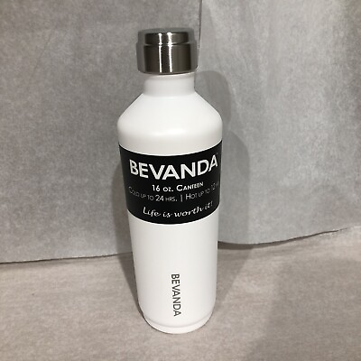#ad Bevanda Water Bottle 16oz Color: White Holds Hot or Cold Beverages $15.99