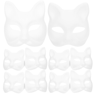 #ad 10Pcs Blank Mask DIY Party Mask Adult Child Halloween Cosplay Costume $14.87