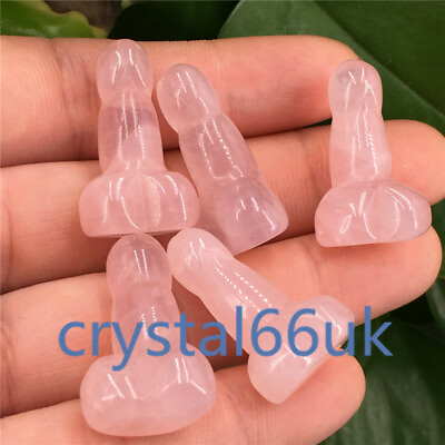 #ad 1quot; Natural rose Quartz Small Penis Crystal Massager Wand Reiki Healing 5pcs GBP 11.99