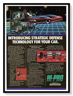 #ad Hi Pro Car Security Products Print Ad Vintage 1989 Magazine Advertisement $7.76