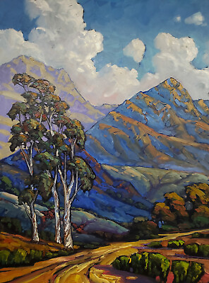 #ad Hawkins Original Large California Clouds Landscape Impressionism Art Painting $1497.00