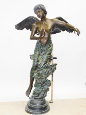 #ad Bronze Statue Angel with Wings Life Size 6 Foot Tall Gorgeous Piece $6824.50