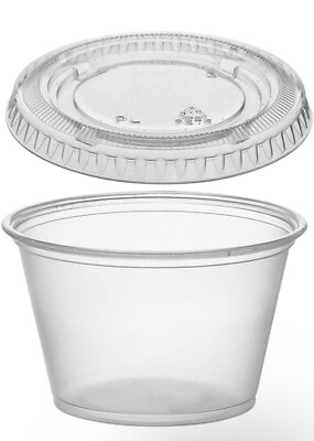 #ad 4 oz Plastic Clear Disposable Portion Cups with Lids Souffle Cup Portion $21.85