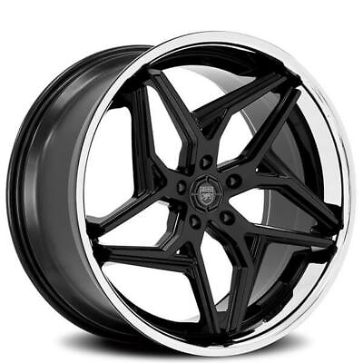 #ad #ad 4ea 20quot; Staggered Lexani Wheels Spyder Gloss Black w Chrome Lip Rims S44 $2169.00