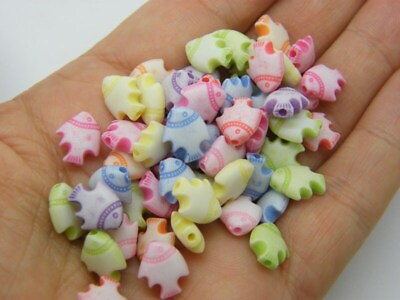 #ad 200 Fish beads random mixed acrylic AB510 $4.25