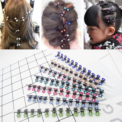 #ad 1 Pcs Girls Sweet Crystal Rhinestone Flower Mini Hair Claws Clips Hairpin Clamp $0.99