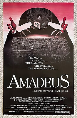 #ad Amadeus ORIGINAL 🔥SCARCE VERSION🔥 1 SHEET MOVIE POSTER Milos Forman MOZART $149.95