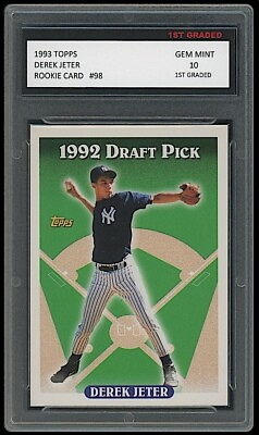 #ad #ad Derek Jeter 1993 Topps Baseball 1st Graded 10 MLB Rookie Card New York Yankees $152.99