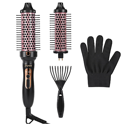 #ad Thermal Brush 2 in 1 Set Ionic Heated Round Curling Brush Black $29.69