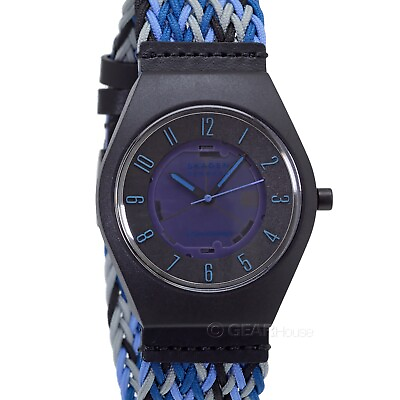 #ad SKAGEN Samso Series Mens Solar Powered Watch Blue Black Braided Strap Tide Ocean $60.12