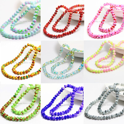 #ad 50PCS 6mm Rondelle Faceted Crystal Beads Loose Glass Bead For DIY jewelry Making $1.99