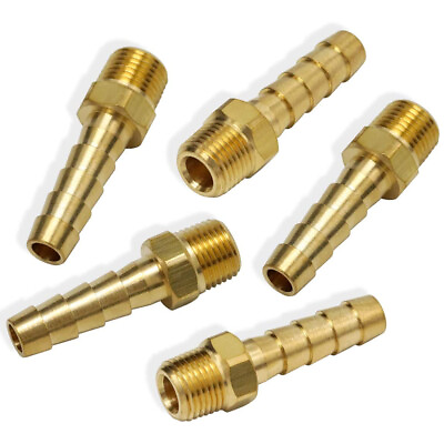 #ad 5pcs Hose Barb Fittings 1 4quot; 6mm Barb To 1 8quot; Male Thread Air Hose Fitting $8.65