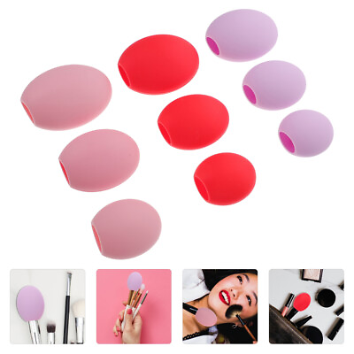 #ad 9 Pcs Makeup Brush Mesh Cover Case Silicone Protectors Organization $14.46