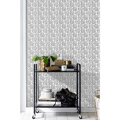 #ad Squiggly circles pattern minimalistic black and white simple scandinavian style $260.95