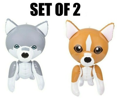 Set of 2 24quot; Husky 24#x27;#x27; Chihuahua Inflatable Inflate Toy Party Decoration $13.98