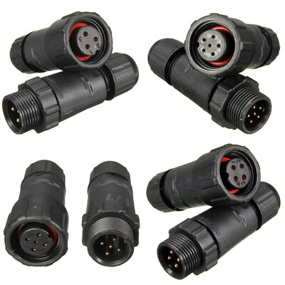 #ad 3 4 5 6 Pins IP68 Waterproof Electrical Cable Wire Connector Outdoor Plug Socket $4.73