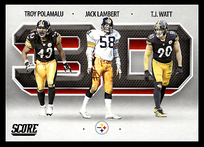 #ad 2021 Panini Score Jack Lambert T.J. Watt Troy Polamalu #3D4 Steelers 3D NFL $2.59