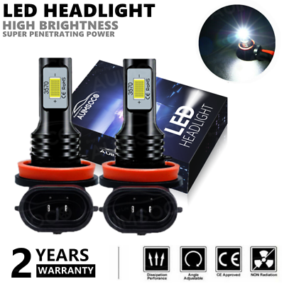 #ad H11 LED Headinght Kit Combo Bulbs 30W 6000K High Low Beam Super White Bright $23.99