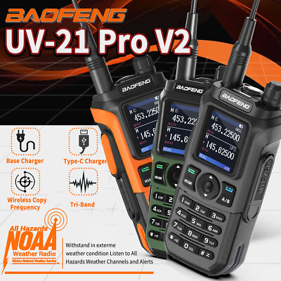 #ad Baofeng UV 21 Pro V2 Walkie Talkies NOAA Ham Two Way Radio Long Range Up UV 5R $37.99
