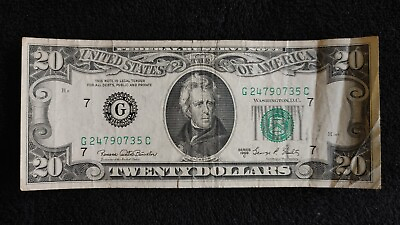#ad Rare Collectible 1969 $20 Dollar Bill C Series Chicago $99.99