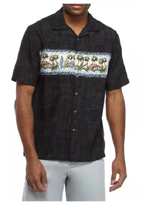 #ad NEW Saddlebred Men#x27;s M Palm Trees Surf Board Hawaiian Style Camp Shirt $48 $32.99