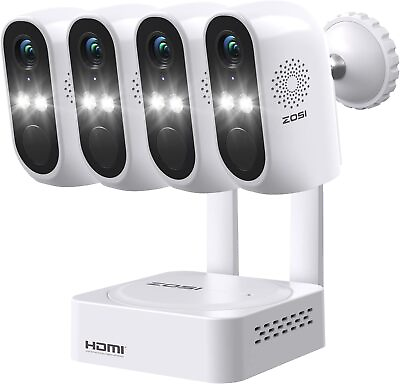 #ad ZOSI Wireless WIFI Security Camera System 2K 8CH Battery Powered Outdoor 64GB $209.99