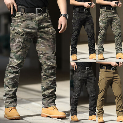 #ad Men Army Cargo Combat Work Trouser Military Camo Casual Cotton Lightweight Pants $6.39