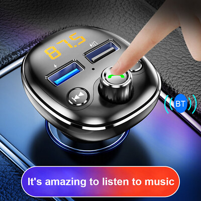 #ad Car Bluetooth FM Transmitter Radio MP3 Wireless Adapter Hands Free 2Port Charger $7.97