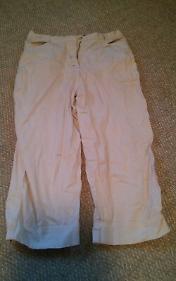 #ad 000 Womens Kim Rogers Size 12 Tan Pants Khakis Capris $12.99