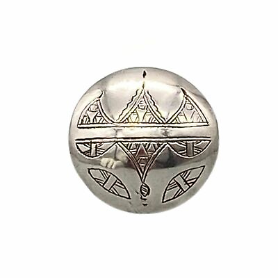 #ad Round Moroccan Sterling Silver Ring Engraved Berber Shield Size 9 $89.00