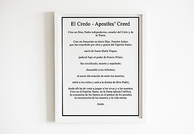 #ad El Credo Apostles#x27; Creed Poster Print Watercolor Art Artwall Home décor $29.99