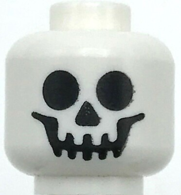 #ad Lego New White Minifigure Head Skull Castle Skeleton Standard Pattern $1.49