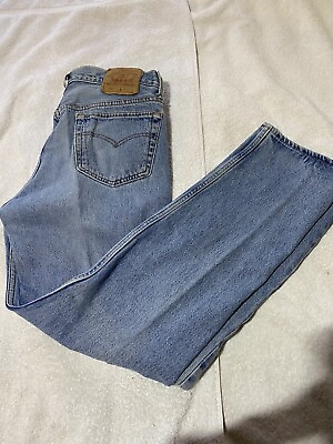 #ad Vtg 90’s Levi’s 501 Jeans Made In USA Light Wash Men#x27;s 34x30 Distressed $35.00