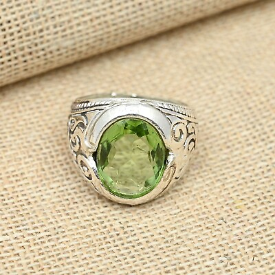#ad Peridot 925 Sterling Silver Ring Gemstone Ring All Ring Size Available $13.99