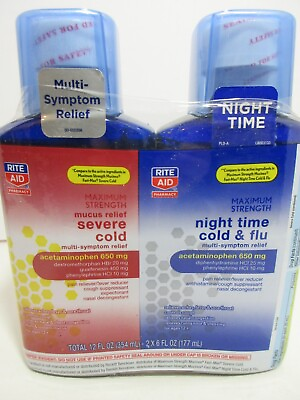 #ad DAY Severe Cold amp; NIGHT Flu Relief Max Strength 6oz ea FREE SHIPPING $18.49
