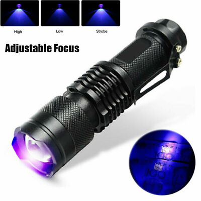#ad UV LED Flashlight Pen Ultra Violet Black Light 395nm Aluminum Inspection Torch $7.28