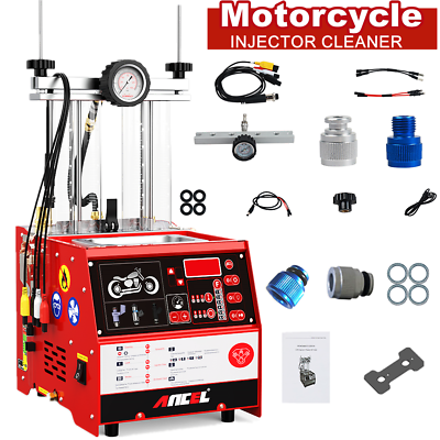 #ad 4 Cylinder Motorcycle Ultrasonic Cleaning Test Fuel Injector Cleaner Tester Tool $294.00