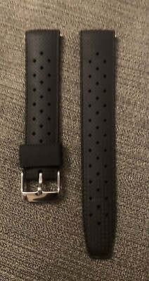 #ad Tropical Style FKM Vulcanized Rubber Quick Release Black Watch Strap Band 20mm $14.99