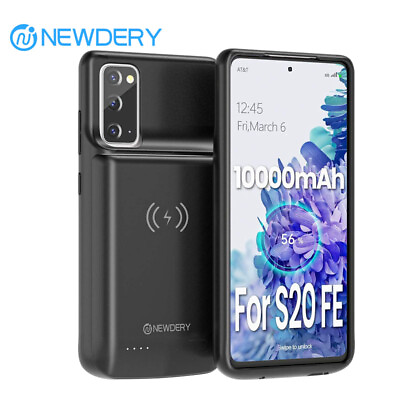 #ad NEWDERY Battery Charger Case For Galaxy S20 FE Power Bank Wireless Charging Case $28.80