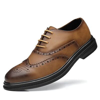#ad Mens Lace Up Dress Wedding Court Leather Shoes Brogue Formal Business Oxfords $51.07
