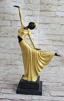 #ad Chiparus Scarf Dancer Signed Bronze Marble Art Deco Ballet Russe Folies Bergere $299.00