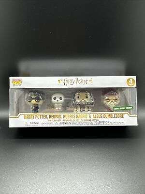 #ad Funko POP Harry Potter Hedwig Hagrid Albus Dumbledore 4 Pack Exclusive $35.99