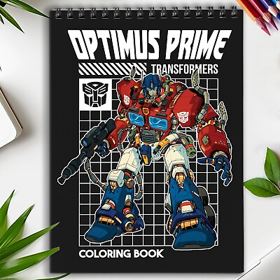 #ad Optimus Prime Spiral Bound Coloring Book Epic Optimus Prime Scenes Transformer $17.99