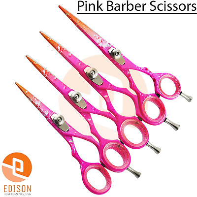 #ad Professional Hairdressing Scissors Barber Salon Hair Cutting Shears Pink Colour $14.78