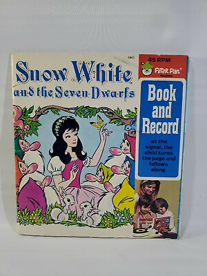 #ad Peter Pan Record SNOW WHITE AND THE SEVEN DWARFS Book amp; Record 45rpm 60s $15.00